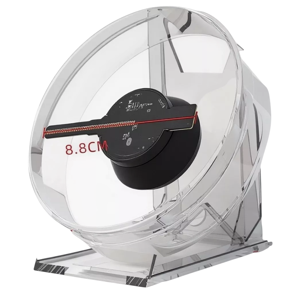 11cm Mini Table Top 3D Hologram Fan with Speaker & Cover